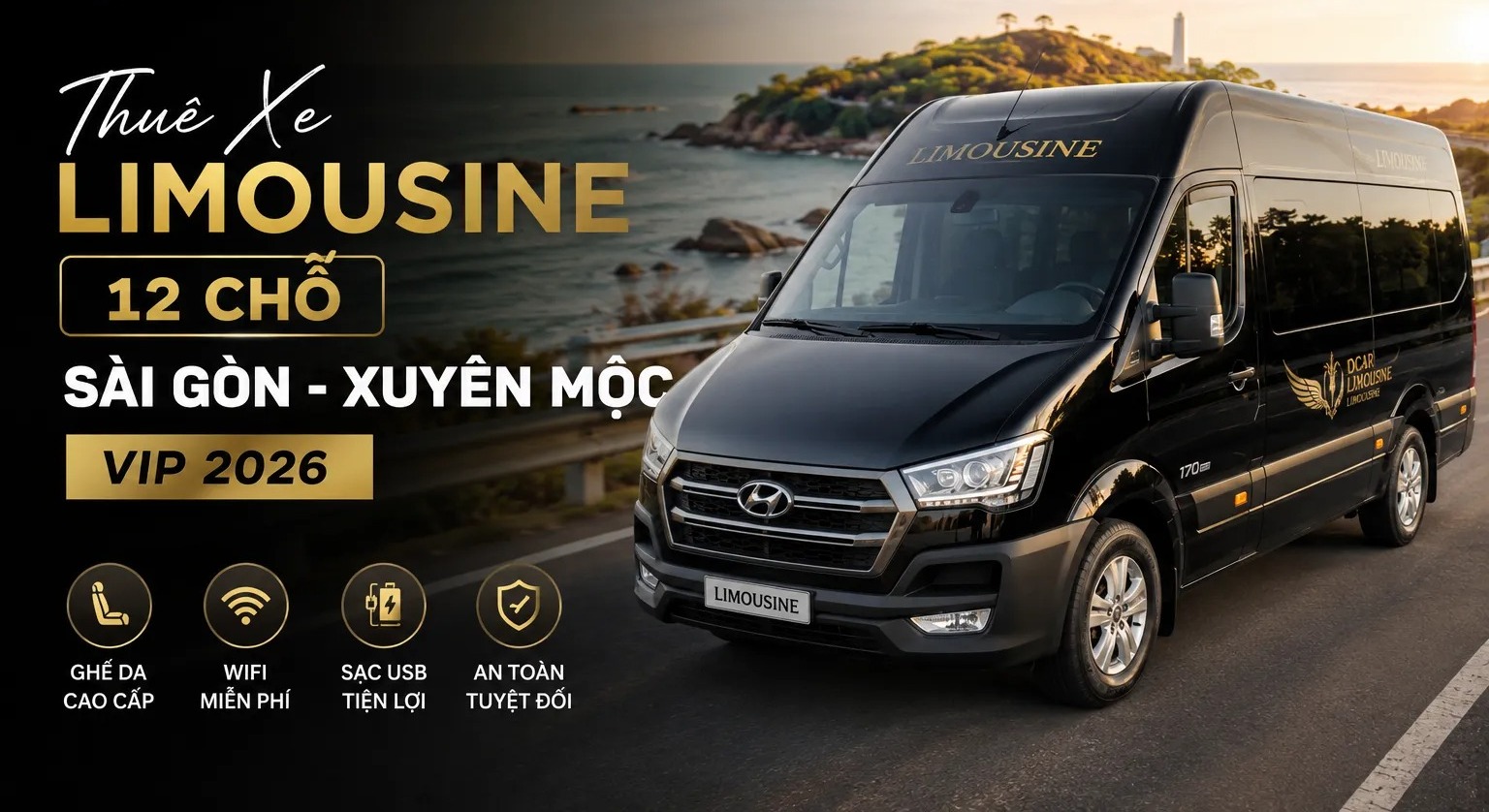 Chi tiết tiện nghi dòng xe limousine 12 chỗ đời mới