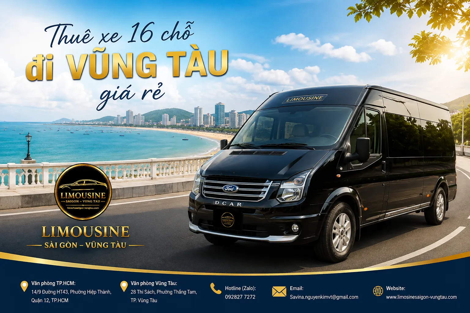 Thuê xe 16 chỗ đi Vũng Tàu giá rẻ