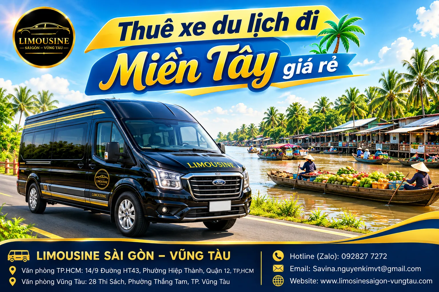 Thuê xe du lịch đi Miền Tây giá rẻ