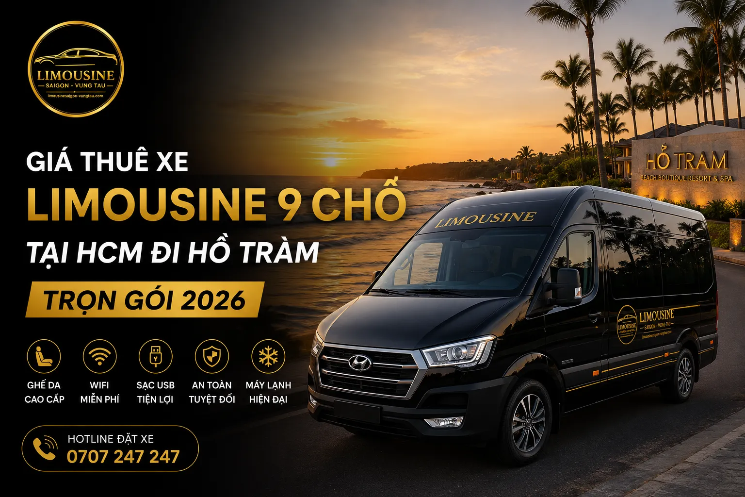 Lý do nên chọn xe limousine 9 chỗ đi nghỉ dưỡng Hồ Tràm