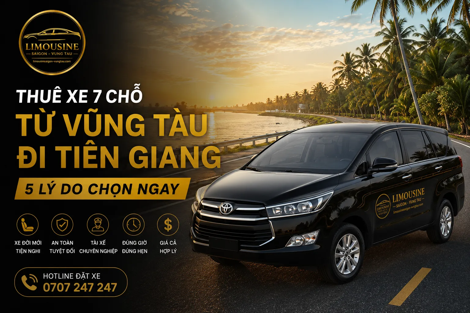 Lộ trình di chuyển khi thuê xe 7 chỗ từ Vũng Tàu đi Tiền Giang tối ưu nhất