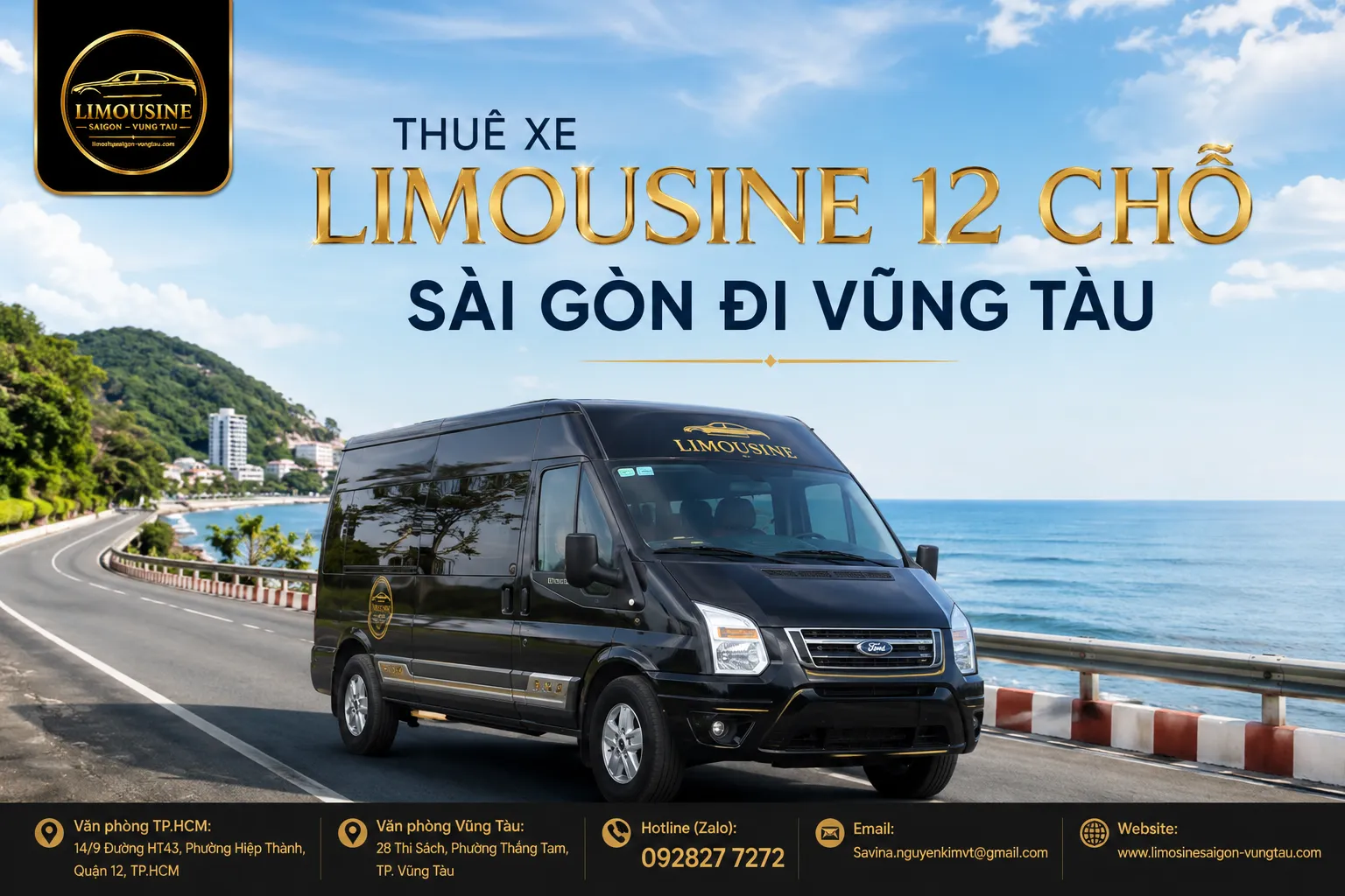 thuê xe limousine 12 chỗ Sài Gòn đi Vũng Tàu