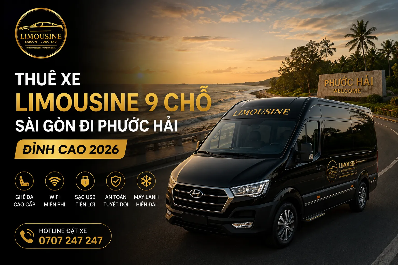 Lý do nên chọn xe limousine 9 chỗ đi nghỉ dưỡng Phước Hải