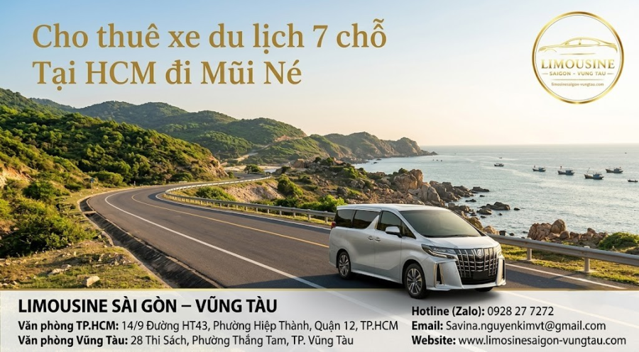 Cho thuê xe du lịch 7 chỗ Tại HCM đi Mũi Né: 5 lý do hài lòng tuyệt đối