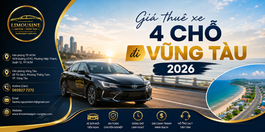 Giá Thuê Xe 4 Chỗ Đi Vũng Tàu 2026 | Từ 800.000đ