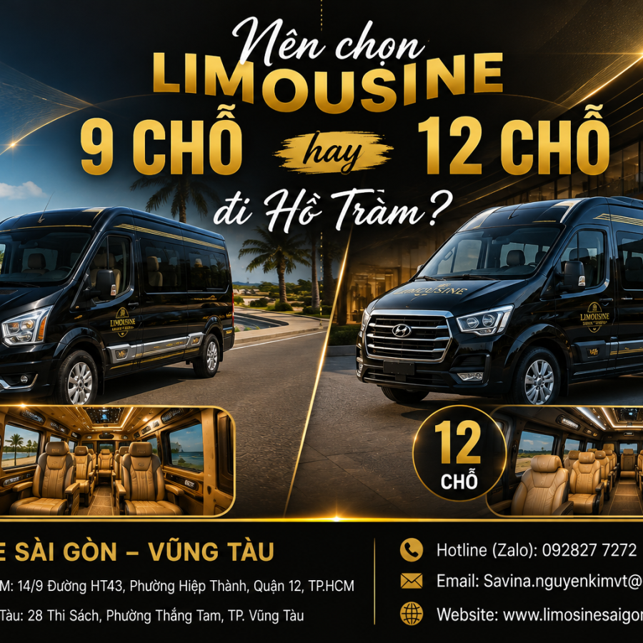 Nên chọn Limousine 9 chỗ hay 12 chỗ đi Hồ Tràm?
