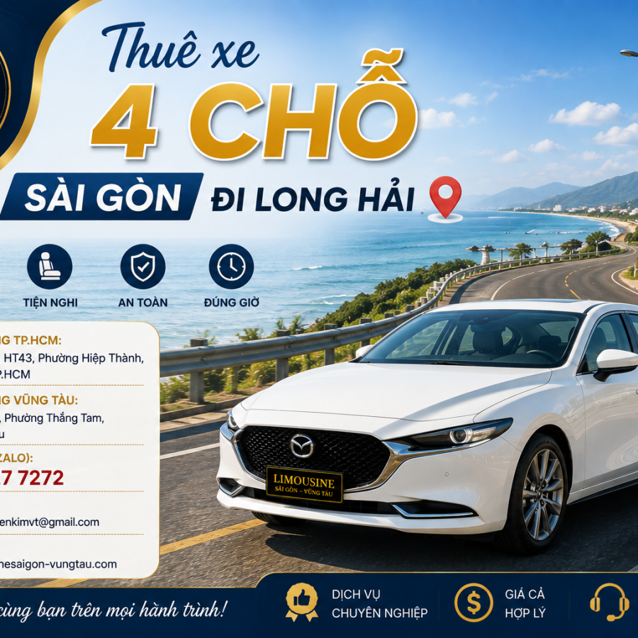 Thuê xe 4 chỗ Sài Gòn đi Long Hải: Giá siêu rẻ 2026, cực êm
