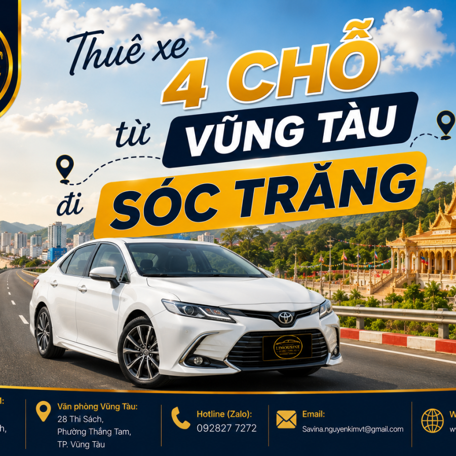 Thuê xe 4 chỗ từ Vũng Tàu đi Sóc Trăng 2026: Trải Nghiệm Hoàn Hảo!