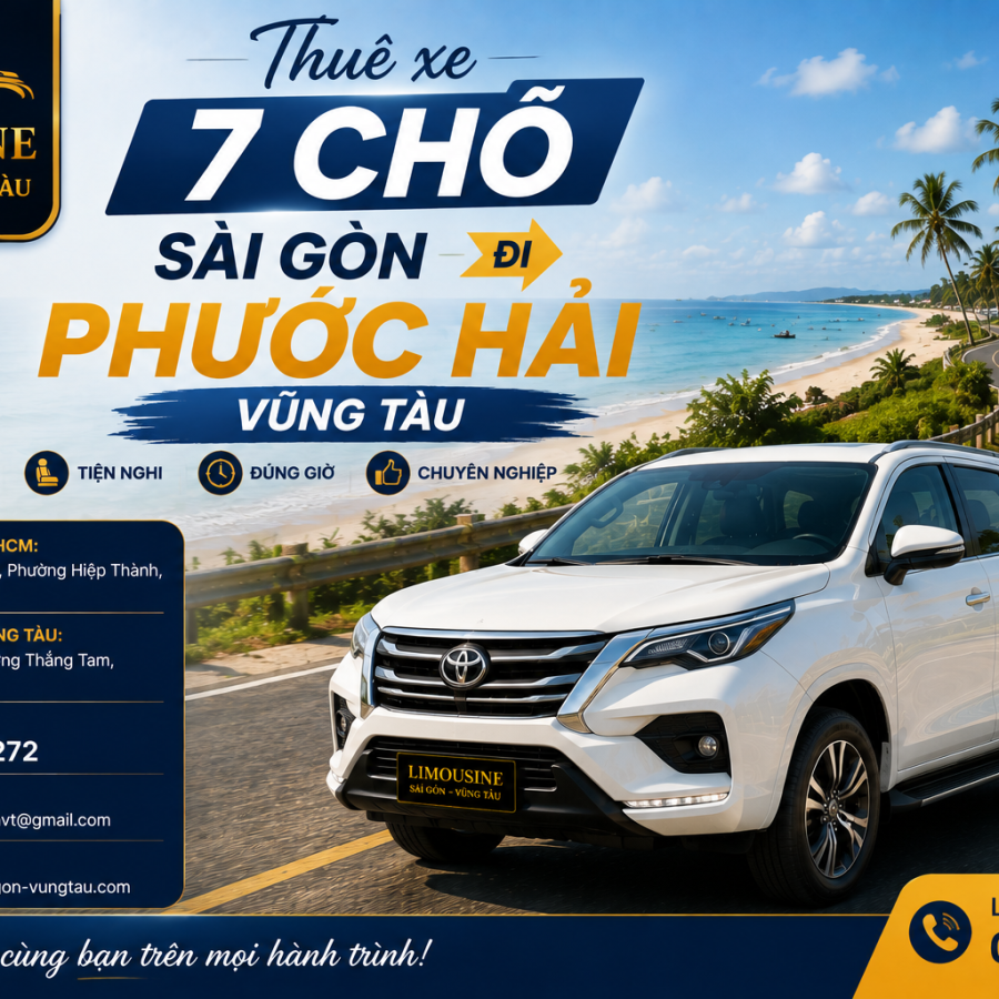 Thuê xe 7 chỗ Sài Gòn đi Phước Hải Vũng Tàu: Giá Sốc 2026