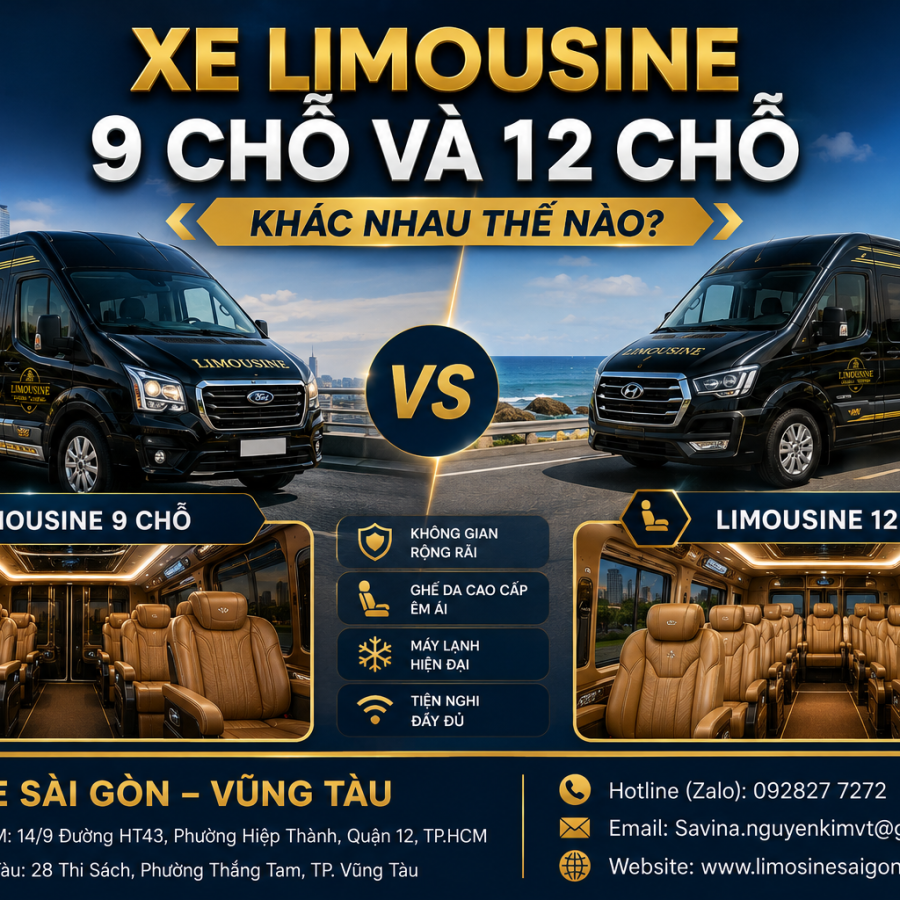 Xe Limousine 9 Chỗ Và 12 Chỗ Khác Nhau Thế Nào?